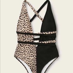 SHEIN Leopard and Black One Piece Swimsuit